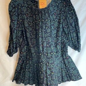 Navy blouse Meadow Rue by Anthropologie S
